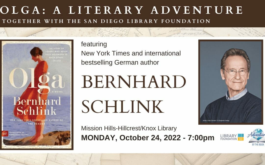 Olga: an in-person Literary Adventure with New York Times and internationally bestselling German author Bernhard Schlink